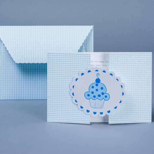 Προσκλητήριο Βάπτισης BLUE CUPCAKE για αγόρι
