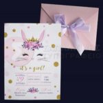 Προσκλητήριο Bάπτισης ΛΑΓΟΥΔΑΚΙ για κορίτσι