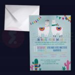 Προσκλητήριο Bάπτισης ΧΑΡΟΥΜΕΝΑ ΛΑΜΑ για αγόρι & κορίτσι