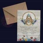 Προσκλητήριο Bάπτισης ΑΡΚΟΥΔΑΚΙ ΙΝΔΙΑΝΟΣ για αγόρι