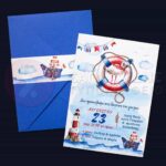 Προσκλητήριο Bάπτισης ΘΑΛΑΣΣΑ ΜΟΥ ΓΑΛΑΖΙΑ για αγόρι