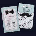 Προσκλητήριο Bάπτισης LITTLE MAN SIR για αγόρι