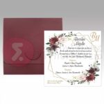 Προσκλητήριο Γάμου "GOLDEN ROMBUS ROSES"