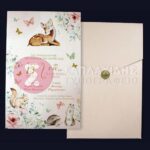 Προσκλητήριο Bάπτισης ΤΑ ΧΑΡΟΥΜΕΝΑ ΖΩΑΚΙΑ για κορίτσι