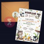 Προσκλητήριο Bάπτισης WOODLAND για αγόρι & κορίτσι