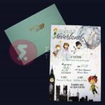 Προσκλητήριο Bάπτισης NEVER GROW UP για αγόρι