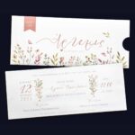 Προσκλητήριο Bάπτισης HAPPY FLOWERS για κορίτσι