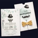 Προσκλητήριο Bάπτισης LITTLE GENTELMAN για αγόρι
