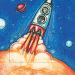 Ζωντανή κάρτα "Πύραυλος" BÄRENPRESSE & CURIOSI