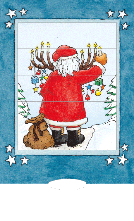 Ζωντανή κάρτα "Άγιος Βασίλης στον τάρανδο" BÄRENPRESSE & CURIOSI