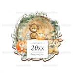 Ξύλινο ημερολόγιο εκτυπωμένο FOREST_ANIMALS