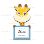 Ξύλινο ημερολόγιο εκτυπωμένο GIRAFFE HOLDING