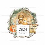 Ξύλινο ημερολόγιο εκτυπωμένο FOREST ANIMALS