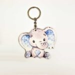 Μπρελόκ με ξύλινη φιγούρα (7×5cm) & θεματική εκτύπωση