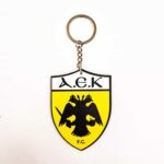 Μπρελόκ με ξύλινη φιγούρα (7×5cm) & θεματική εκτύπωση