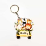 Μπρελόκ με ξύλινη φιγούρα (7×5cm) & θεματική εκτύπωση