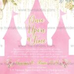 Προσκλητήριο Bάπτισης "Princess και κάστρο" για κορίτσι