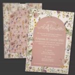 Προσκλητήριο Bάπτισης WILD FLOWERS για κορίτσι