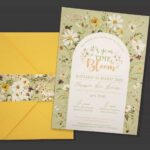 Προσκλητήριο Bάπτισης IT'S YOUR TIME TO BLOOM για αγόρι & κορίτσι