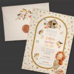 Προσκλητήριο Bάπτισης FOREST GIRL για κορίτσι