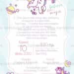 Προσκλητήριο Bάπτισης "Μονόκερος" για κορίτσι