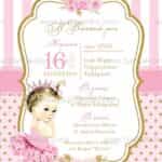 Προσκλητήριο Bάπτισης "Little princess" για κορίτσι