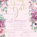 Προσκλητήριο Bάπτισης "Floral" για κορίτσι