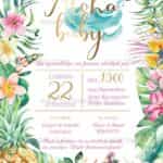 Προσκλητήριο Bάπτισης "Tropical" για κορίτσι