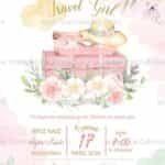 Προσκλητήριο Bάπτισης "Travel girl" για κορίτσι