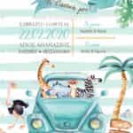 Προσκλητήριο Bάπτισης "Ζώα της ζούγκλας" για αγόρι