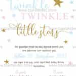 Προσκλητήριο Bάπτισης "Twinkle little stars" για δίδυμα