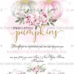 Προσκλητήριο Bάπτισης "Sweet little pumpkins" για δίδυμα