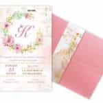 Προσκλητήριο Bάπτισης FLOWERS για κορίτσι