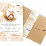 Προσκλητήριο Bάπτισης MOON BEAR για αγόρι