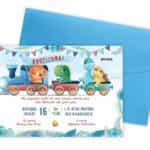 Προσκλητήριο Bάπτισης DINO TRAIN για αγόρι