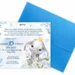 Προσκλητήριο Bάπτισης ΕΛΕΦΑΝΤΑΚΙ για αγόρι