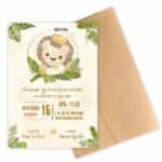 Προσκλητήριο Bάπτισης LION για αγόρι