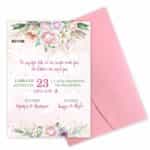 Προσκλητήριο Bάπτισης ROSES για κορίτσι