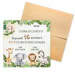 Προσκλητήριο Bάπτισης JUNGLE για αγόρι